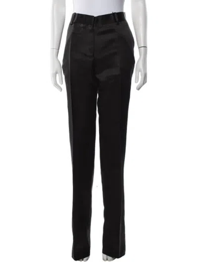 Pre-owned Veronica De Piante Silk Straight Leg Pants W/ Tags In Black/blue