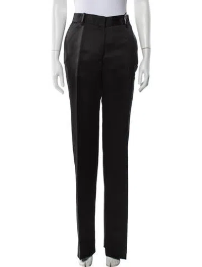 Pre-owned Veronica De Piante Silk Straight Leg Pants W/ Tags In Black/blue