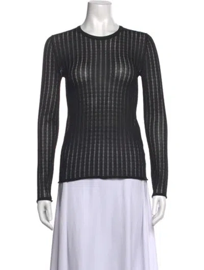 Pre-owned Veronica De Piante Silk Striped Top W/ Tags In Grey