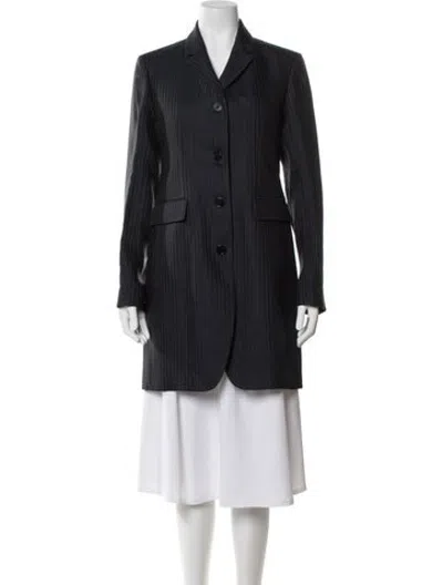 Pre-owned Veronica De Piante Striped Coat W/ Tags In Blue
