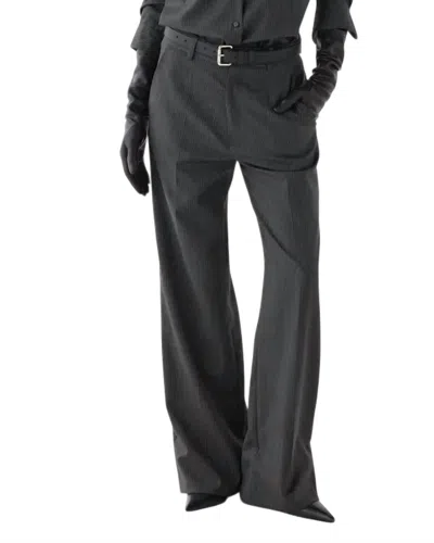 Veronica De Piante Taylor Straight Leg Trouser In Dark Grey Pinstripe In Multi