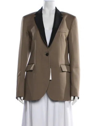 Pre-owned Veronica De Piante Virgin Wool Blazer W/ Tags In Brown