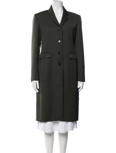 Pre-owned Veronica De Piante Virgin Wool Coat W/ Tags In Green