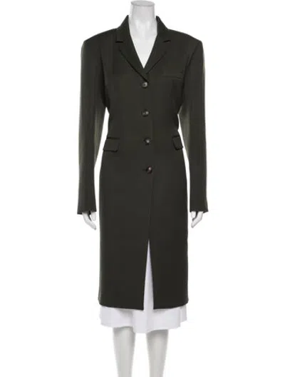 Pre-owned Veronica De Piante Virgin Wool Coat W/ Tags In Green