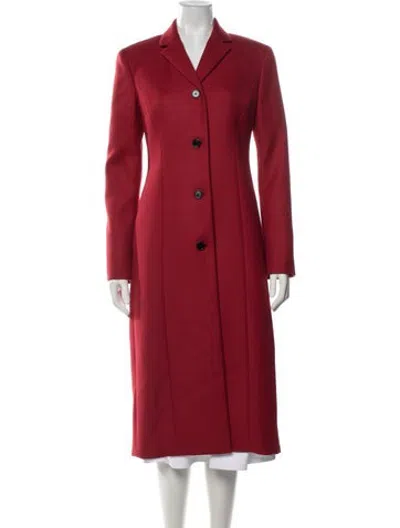 Pre-owned Veronica De Piante Virgin Wool Coat W/ Tags In Red