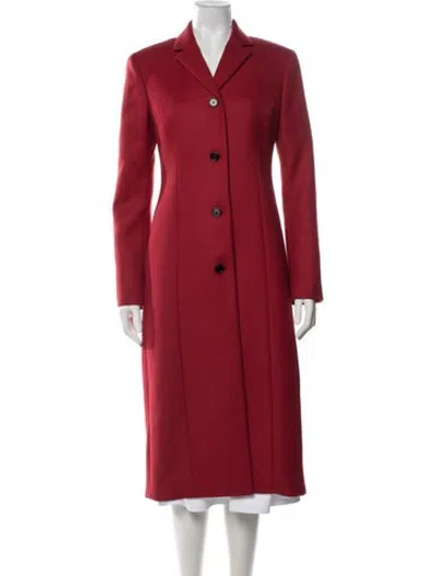Pre-owned Veronica De Piante Virgin Wool Coat W/ Tags In Red