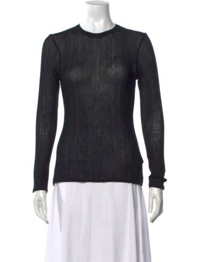 Pre-owned Veronica De Piante Virgin Wool Crew Neck Sweater In Black