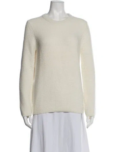Pre-owned Veronica De Piante Virgin Wool Crew Neck Sweater In Neutrals