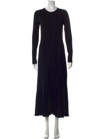 Pre-owned Veronica De Piante Virgin Wool Long Dress W/ Tags In Black