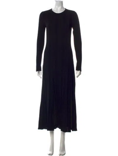 Pre-owned Veronica De Piante Virgin Wool Long Dress W/ Tags In Black