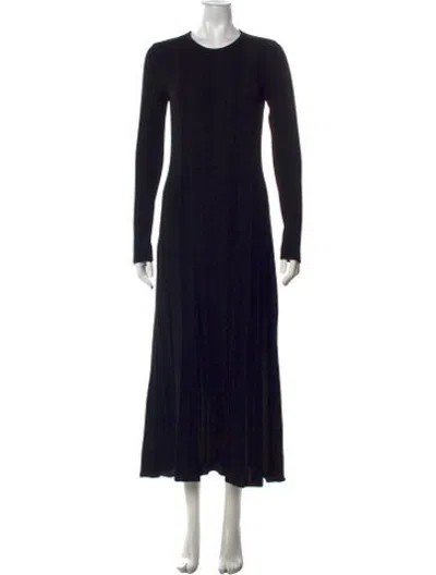 Pre-owned Veronica De Piante Virgin Wool Long Dress W/ Tags In Black