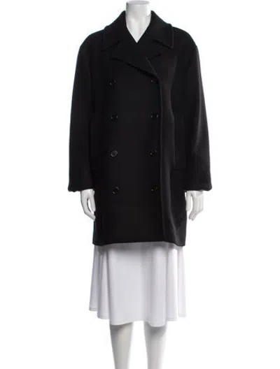Pre-owned Veronica De Piante Virgin Wool Peacoat W/ Tags In Black