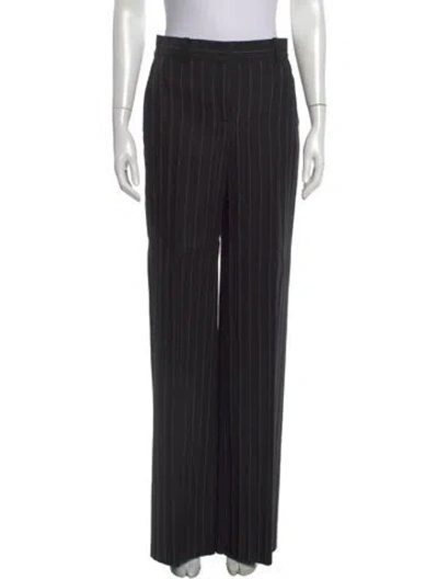 Pre-owned Veronica De Piante Virgin Wool Straight Leg Pants In Black