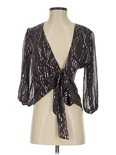 Pre-owned Veronica M 3/4 Sleeve Blouse In Black
