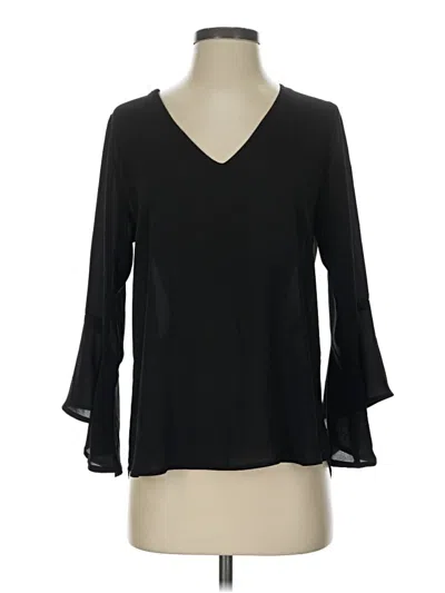 Pre-owned Veronica M 3/4 Sleeve Blouse In Black