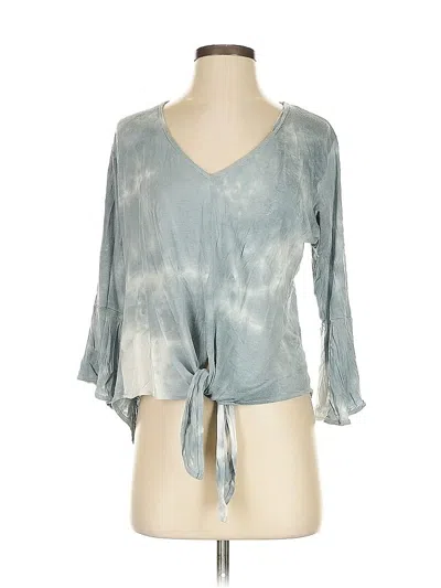 Pre-owned Veronica M 3/4 Sleeve Blouse In Blue