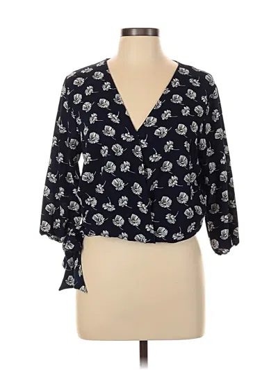 Pre-owned Veronica M 3/4 Sleeve Blouse In Blue