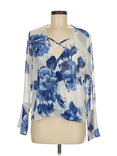 Pre-owned Veronica M 3/4 Sleeve Blouse In Blue