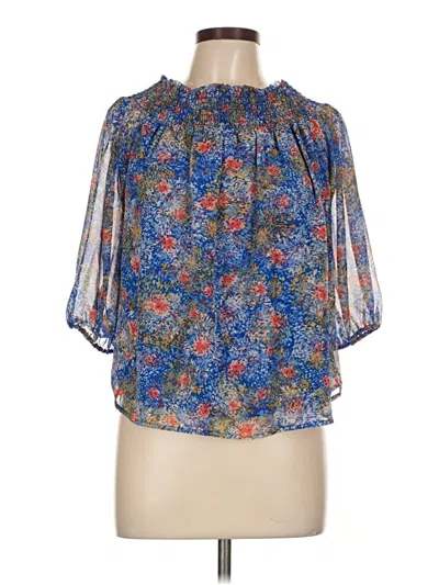 Pre-owned Veronica M 3/4 Sleeve Blouse In Blue