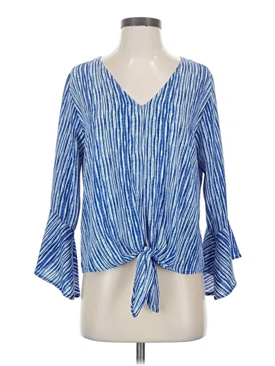 Pre-owned Veronica M 3/4 Sleeve Blouse In Blue