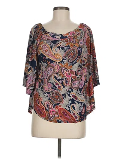 Pre-owned Veronica M 3/4 Sleeve Blouse In Blue