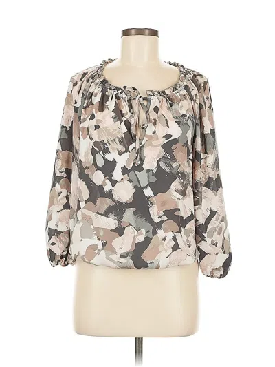 Pre-owned Veronica M 3/4 Sleeve Blouse In Brown