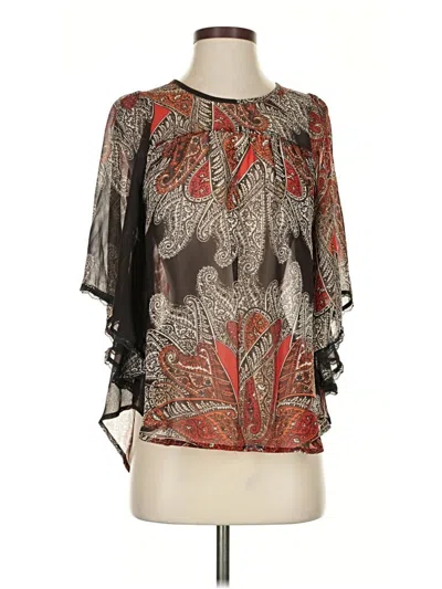 Pre-owned Veronica M 3/4 Sleeve Blouse In Brown