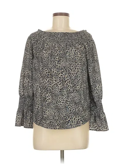 Pre-owned Veronica M 3/4 Sleeve Blouse In Gray