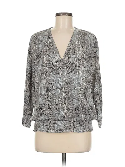 Pre-owned Veronica M 3/4 Sleeve Blouse In Gray