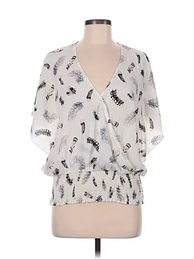 Pre-owned Veronica M 3/4 Sleeve Blouse In Ivory