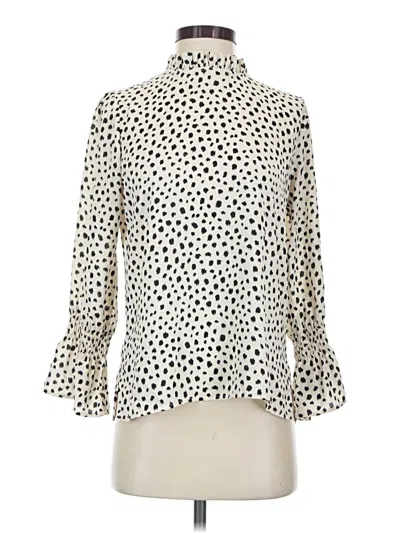 Pre-owned Veronica M 3/4 Sleeve Blouse In Ivory