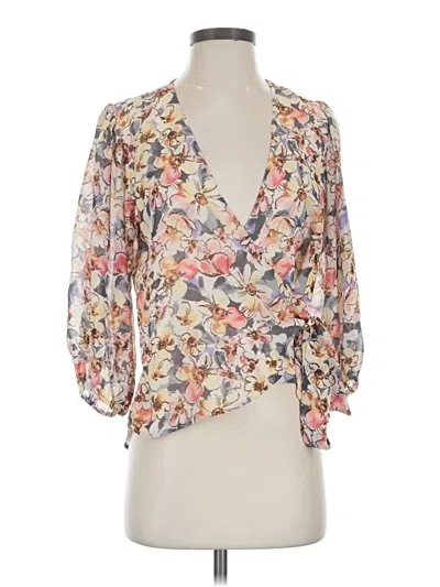 Pre-owned Veronica M 3/4 Sleeve Blouse In Ivory