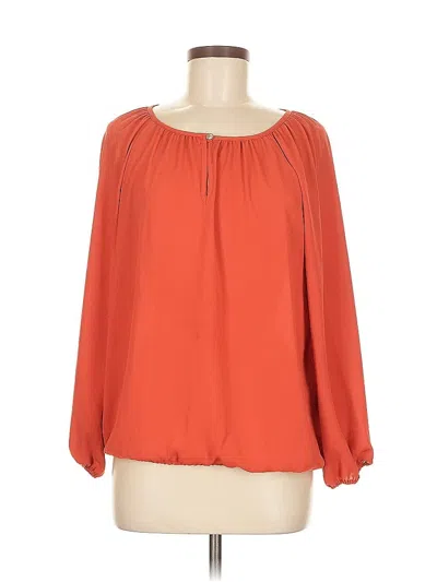 Pre-owned Veronica M 3/4 Sleeve Blouse In Orange