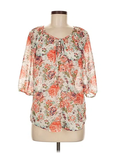 Pre-owned Veronica M 3/4 Sleeve Blouse In Orange