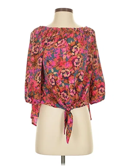 Pre-owned Veronica M 3/4 Sleeve Blouse In Pink