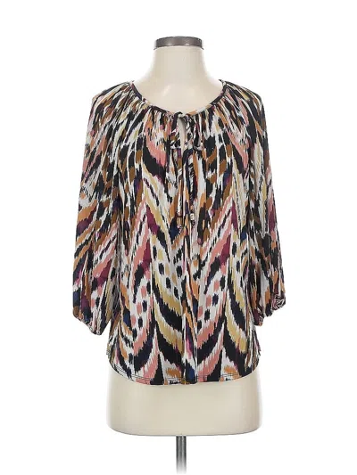 Pre-owned Veronica M 3/4 Sleeve Blouse In Purple