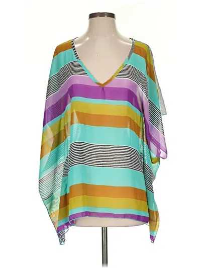 Pre-owned Veronica M 3/4 Sleeve Blouse In Purple