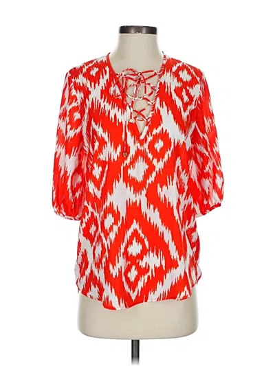 Pre-owned Veronica M 3/4 Sleeve Blouse In Red