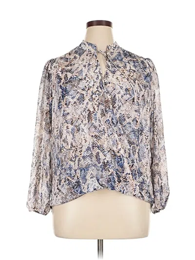 Pre-owned Veronica M 3/4 Sleeve Blouse In Silver