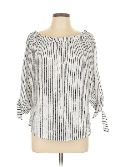 Pre-owned Veronica M 3/4 Sleeve Blouse In White