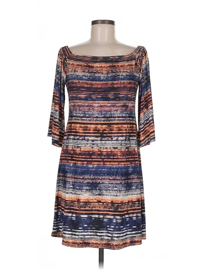 Pre-owned Veronica M 3/4 Sleeve Top Blue Boatneck Tops