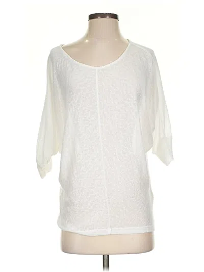 Pre-owned Veronica M 3/4 Sleeve Top Ivory Scoop Neck Tops