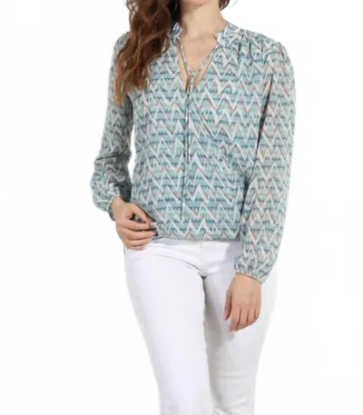 Veronica M Agnes Split-neck Blouse In Adelie In Blue