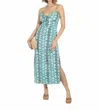 Veronica M Barbados Maxi Dress With Slit In Mint In Green