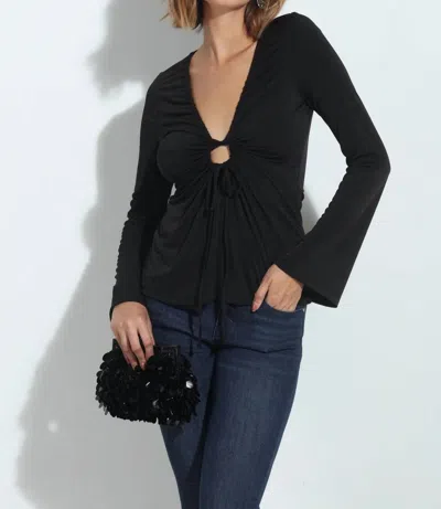Veronica M Bell Sleeve Top In Black Glitter In Multi