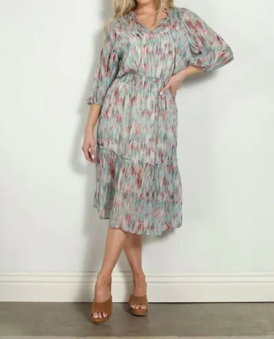 Veronica M Chiffon Smocked Midi Dress In Myranda In Multi