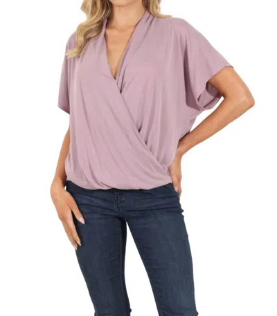 Veronica M Cupro Surplice Tee In Light Mauve In Purple