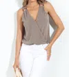 Veronica M Cupro Tank Top In Brown