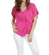 Veronica M Cupro Twist Tee In Carmine In Pink