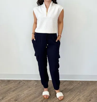 Veronica M Evangeline Cargo Pants In Navy In Blue